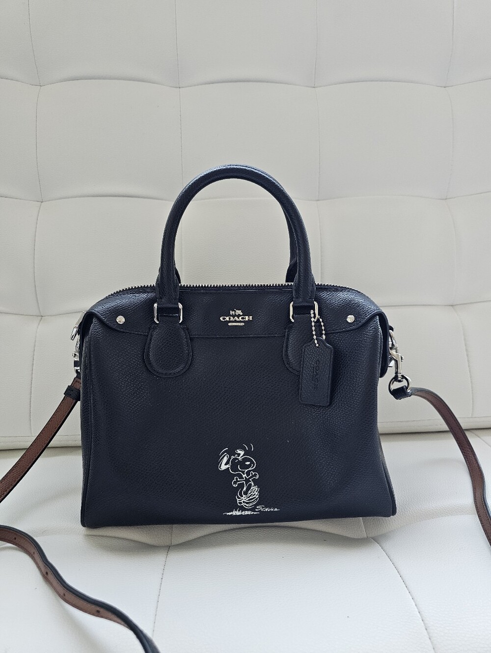Coach Black Leather Satchel with Shoulder Strap